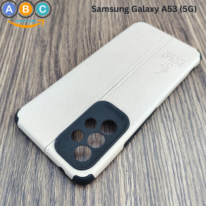 Samsung Galaxy A53 (5G) Case, Polo Dual Pattern Leather Finish Back Cover