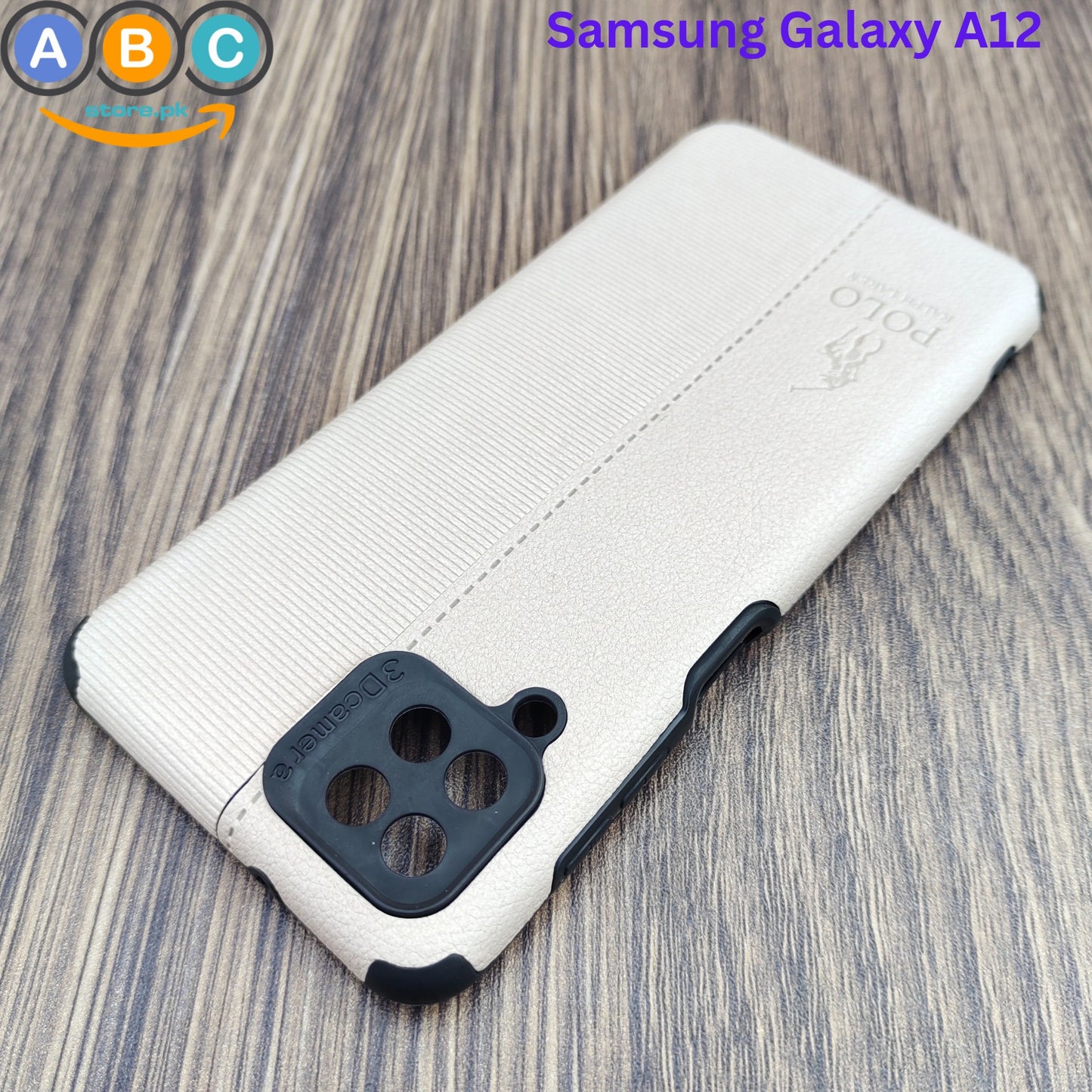 Samsung Galaxy A12 Case, Polo Dual Pattern Leather Finish Back Cover