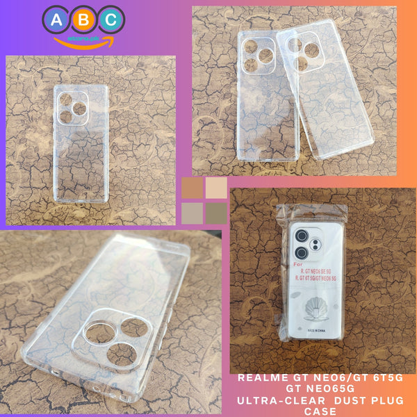 Realme Gt Neo 6/ Gt 6T 5g / Gt Neo 6 5g Case, Soft TPU Ultra-Clear with Dust Plugs (NO Corner Bumpers) Back Cover