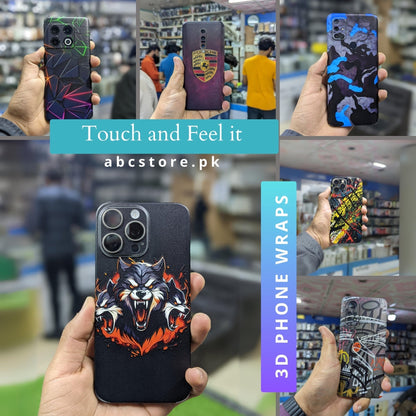 Xiaomi Redmi A3, 3D Embossed Full Back Protection Phone Vinyl Wrap