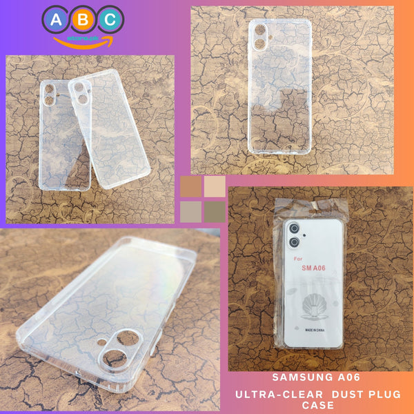 Samsung Galaxy A06  Case, Soft TPU with Dust Plugs (NO Corner Bumpers) Ultra Clear Back Cover