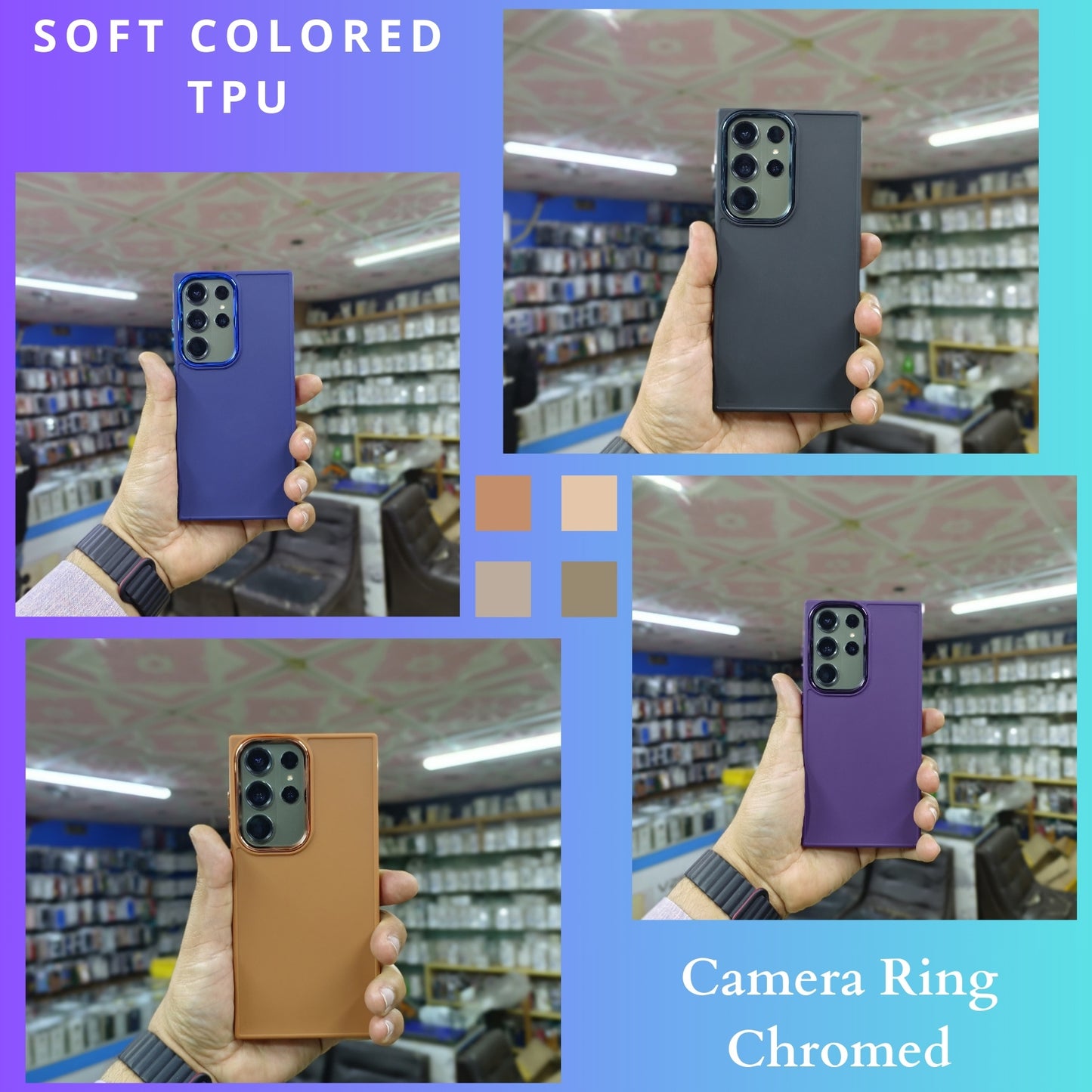 Samsung Galaxy S22 Ultra 5G, Camera Ring Chromed Soft TPU Back Cover