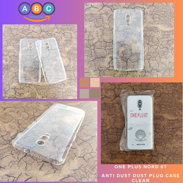 OnePlus 6T Case, Soft TPU Ultra-Clear with Dust Plugs (NO Corner Bumpers) Back Cover