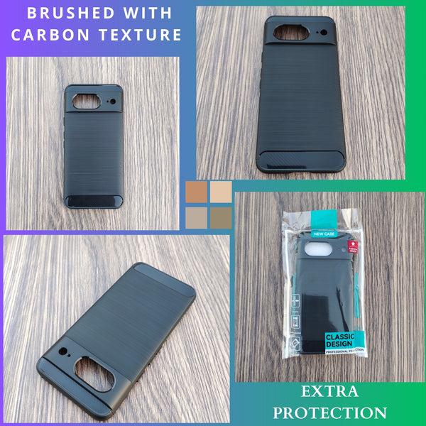 Google Pixel 8a Case, Brushed Texture TPU Shockproof Back Cover