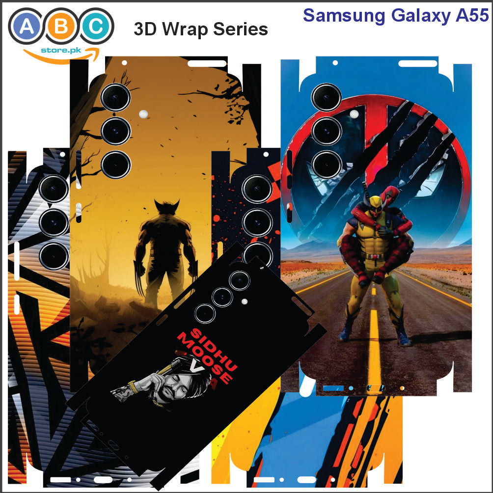 Samsung Galaxy A55, 3D Embossed Full Back Protection Phone Vinyl Wrap ...