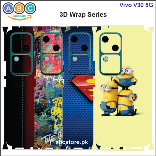 Vivo V30, 3D Embossed Full Back Protection Phone Vinyl Wrap