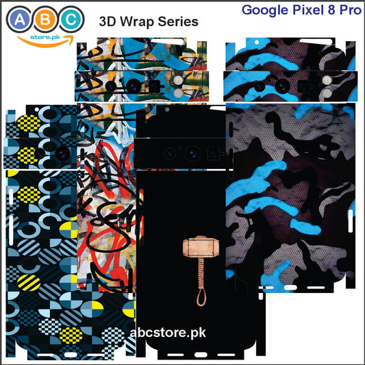 Google Pixel 8 Pro, 3D Embossed Full Back Protection Phone Vinyl Wrap
