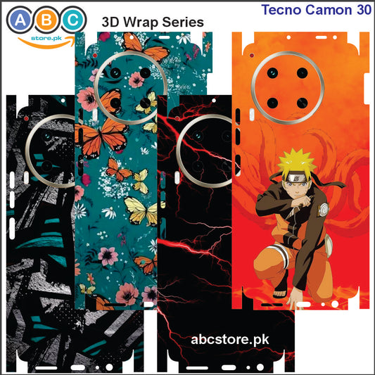 Tecno Camon 30, 3D Embossed Full Back Protection Phone Vinyl Wrap