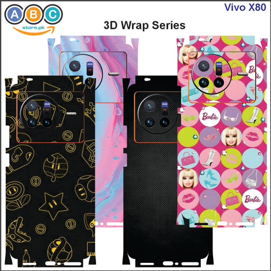 Vivo X80, 3D Embossed Full Back Protection Phone Vinyl Wrap