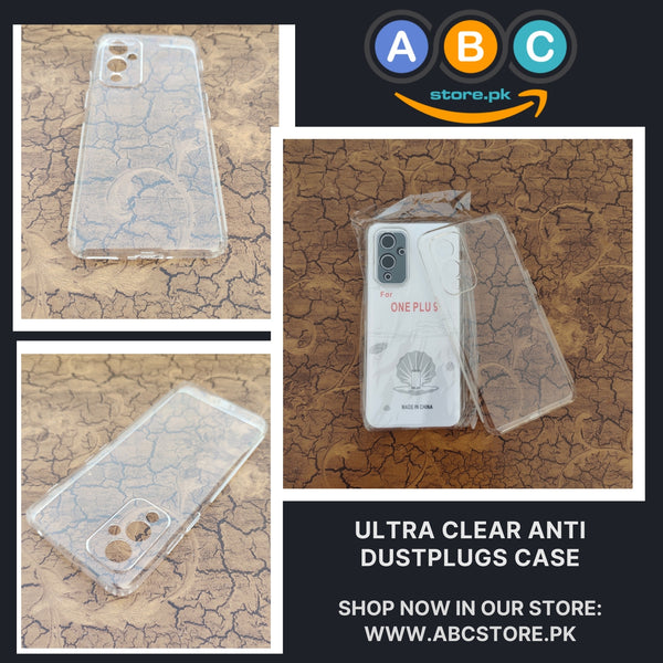 OnePlus 9 (IN/CN) Dual SIM Variant Case, Soft TPU Ultra-Clear with Dust Plugs (NO Corner Bumpers) Back Cover