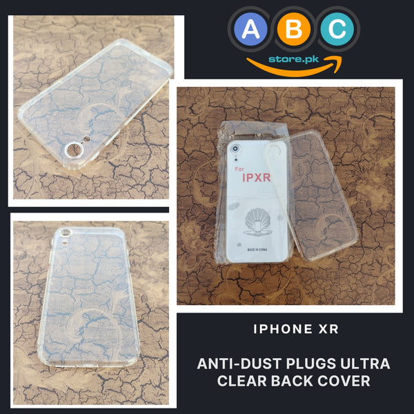 Apple iPhone XR Case, Soft TPU Ultra-Clear with Dust Plugs (NO Corner Bumpers) Back Cover