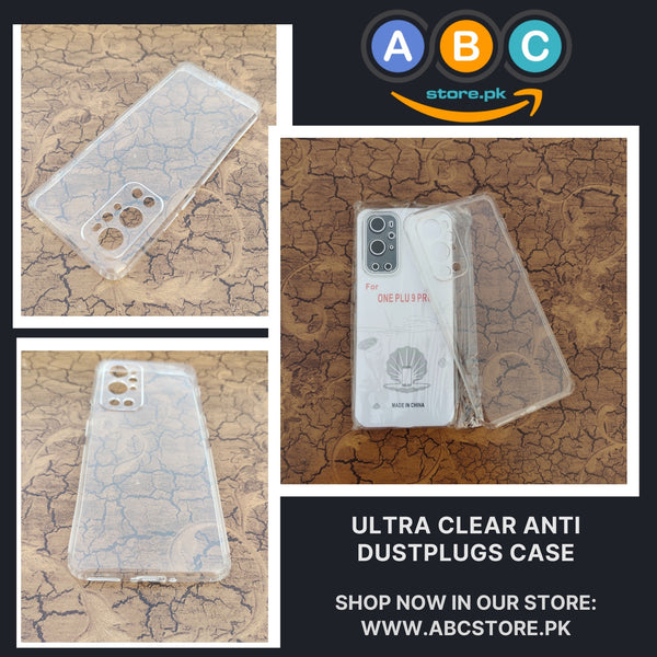 OnePlus 9 Pro Case, Soft TPU Ultra-Clear with Dust Plugs (NO Corner Bumpers) Back Cover