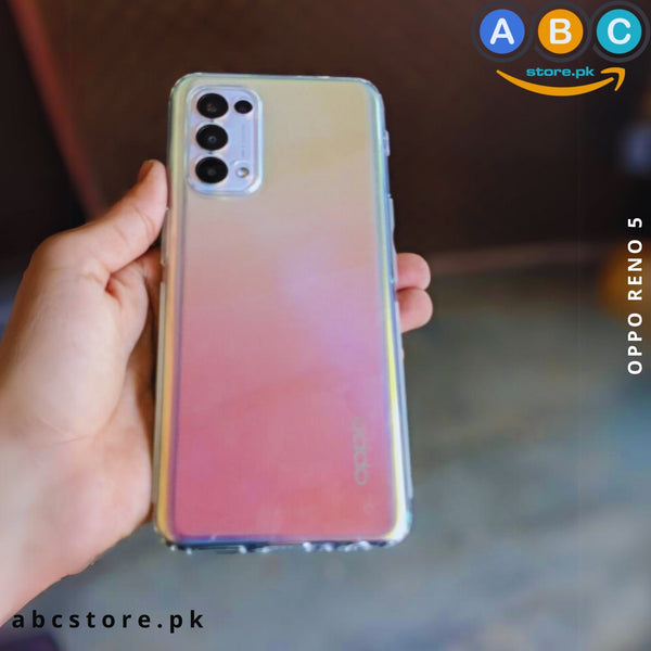 Oppo Reno 5 (4G/5G) Case, Soft TPU Ultra-Clear with Dust Plugs (NO Corner Bumpers) Back Cover