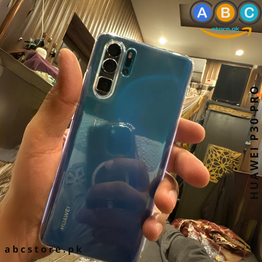 Huawei P30 Pro, Soft TPU Ultra-Clear with Dust Plugs (NO Corner Bumpers) Back Cover
