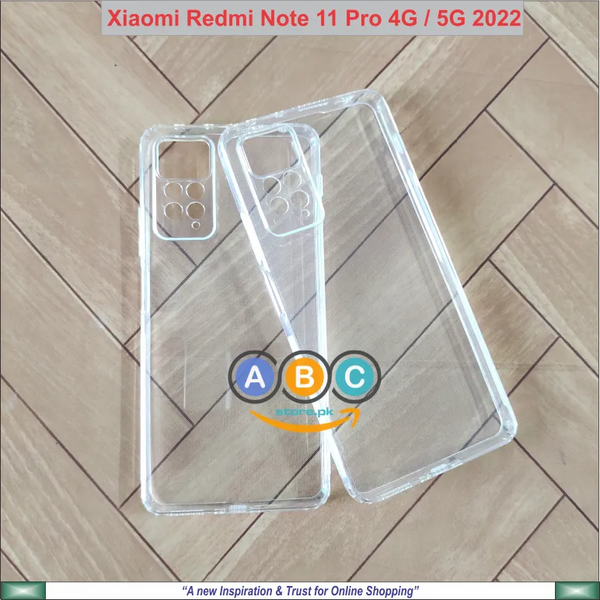 Xiaomi Redmi Note 11 Pro (4G), Soft TPU with Dust Plugs (NO Corner Bumpers) Ultra Clear Back Cover