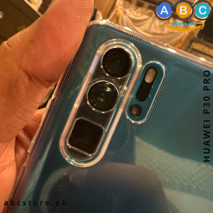 Huawei P30 Pro, Soft TPU Ultra-Clear with Dust Plugs (NO Corner Bumpers) Back Cover