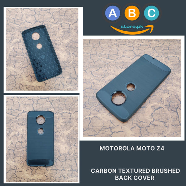 Motorola Moto Z4 Case, Brushed Texture TPU Shockproof Back Cover