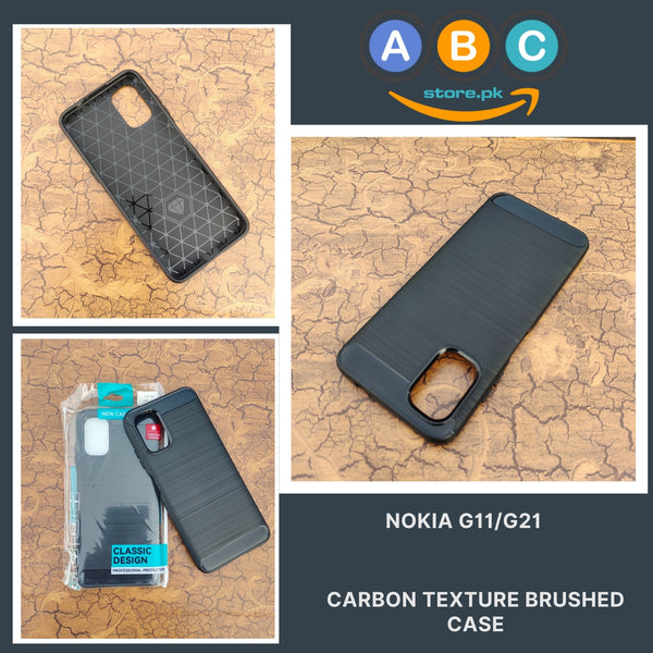 Nokia G11/G21 Case, Brushed Texture TPU Shockproof Back Cover