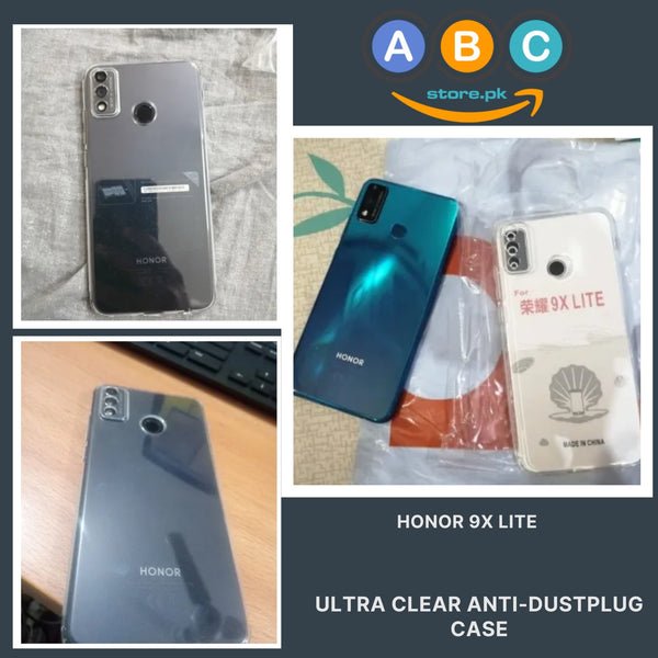 Honor 9X Lite Case, Soft TPU with Dust Plugs (NO Corner Bumpers) Ultra Clear Back Cover