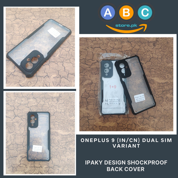 OnePlus 9 (IN/CN) Dual SIM Variant Case, IPaky Design Shockproof Hybrid Ultra Clear with Soft Black Rubber Sides Back Cover