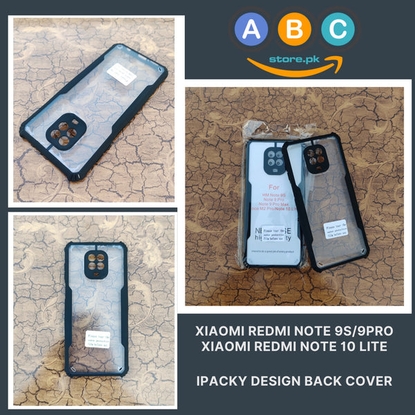 Xiaomi Redmi Note 9S/ Xiaomi Redmi Note 9Pro / Xiaomi Redmi Note 10 Lite Case, IPaky Design Shockproof Hybrid Ultra Clear with Soft Black Rubber Sides Back Cover