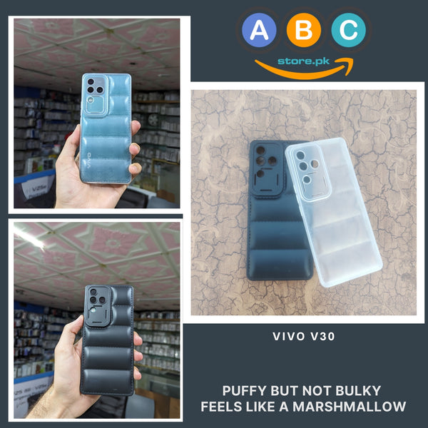 Vivo V30 Case, Puffer Pattern Soft TPU Silicone Phone Back Cover