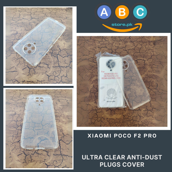 Xiaomi Poco F2 Pro Case, Soft TPU with Dust Plugs (NO Corner Bumpers) Ultra Clear Back Cover