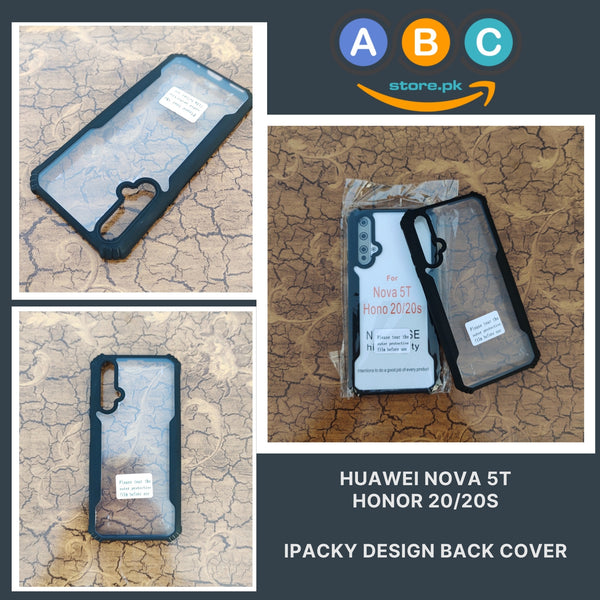 Huawei nova 5T/ Honor 20/  Honor 20s Case, IPaky Design Shockproof Hybrid Ultra Clear with Soft Black Rubber Sides Back Cover