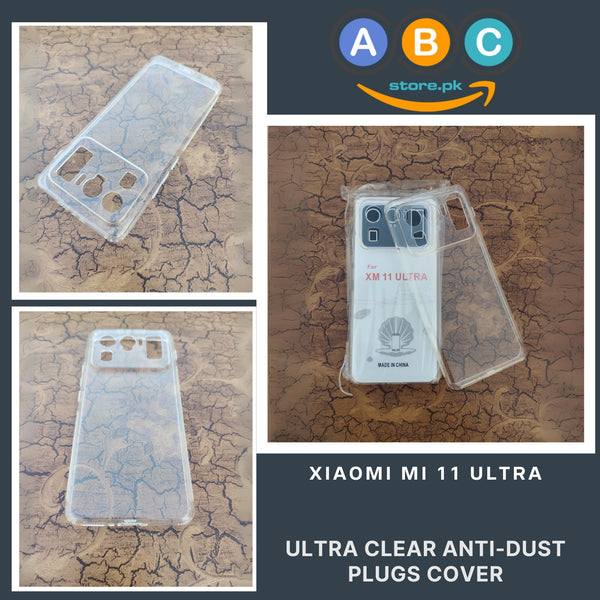 Xiaomi Mi 11 Ultra Case, Soft TPU with Dust Plugs (NO Corner Bumpers) Ultra Clear Back Cover