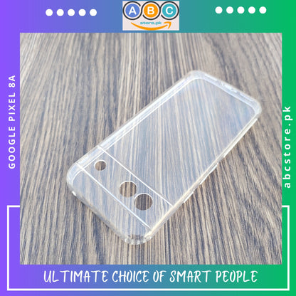 Google Pixel 8a Case, Soft TPU Ultra-Clear with Dust Plugs (NO Corner Bumpers) Back Cover