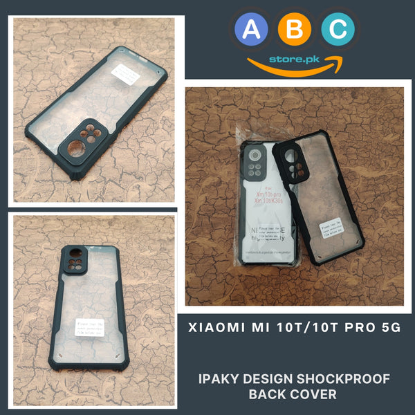 Xiaomi Mi 10T/10T Pro (5G) Case, IPaky Design Shockproof Hybrid Ultra Clear with Soft Black Rubber Sides Back Cover