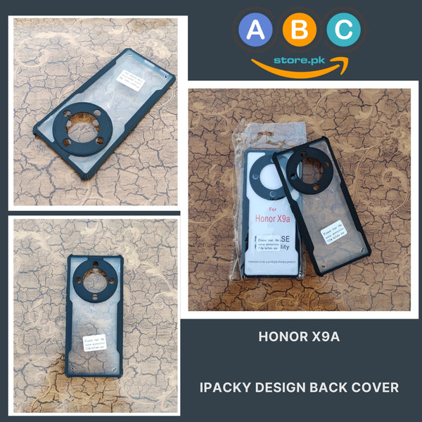 Honor X9a Case, IPaky Design Shockproof Hybrid Ultra Clear with Soft Black Rubber Sides Back Cover