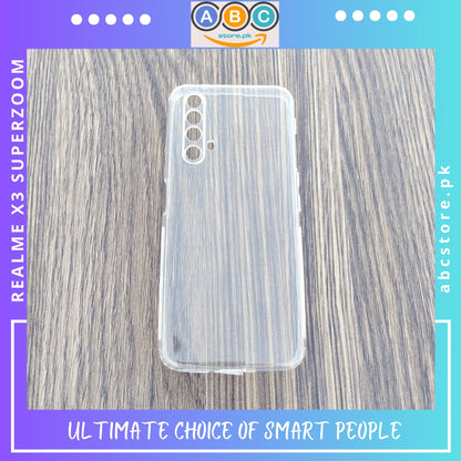Realme X3 SuperZoom Case, Soft TPU Ultra-Clear with Dust Plugs (NO Corner Bumpers) Back Cover
