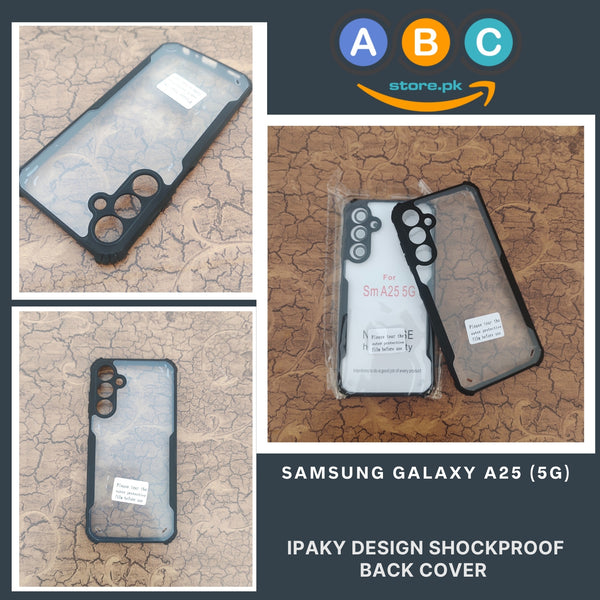 Samsung Galaxy A25 (5G) Case, IPaky Design Shockproof Hybrid Ultra Clear with Soft Black Rubber Sides Back Cover