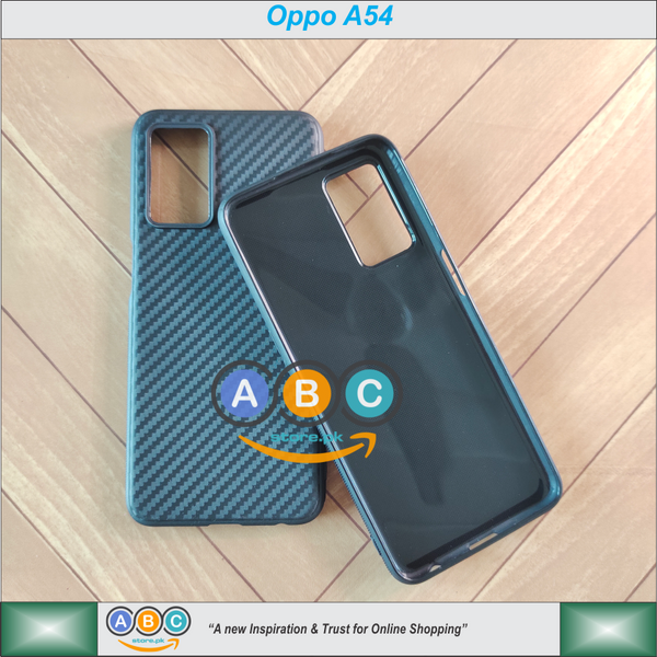 Oppo A54 Case, Ultra Slim Carbon Textured Soft TPU Back Cover