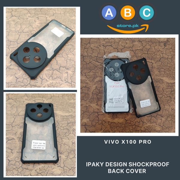 Vivo X100 Pro Case, IPaky Design Shockproof Hybrid Ultra Clear with Soft Black Rubber Sides Back Cover