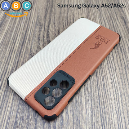 Samsung Galaxy A52/A52s Case, Polo Dual Pattern Leather Finish Back Cover