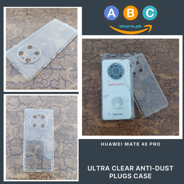 Huawei Mate 40 Pro Case, Soft TPU with Dust Plugs (NO Corner Bumpers) Ultra Clear Back Cover