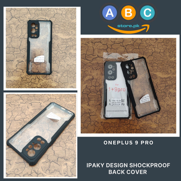 OnePlus 9 Pro Case, IPaky Design Shockproof Hybrid Ultra Clear with Soft Black Rubber Sides Back Cover