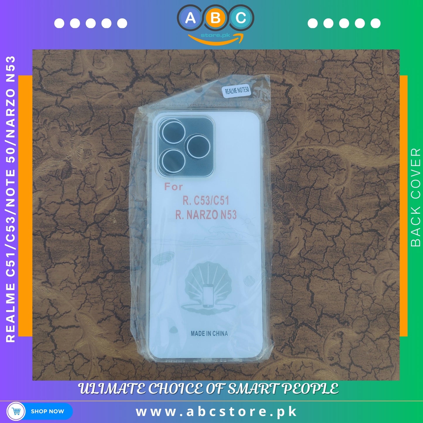 Realme C51/C53/Note 50/Narzo N53 Case, Soft TPU Ultra-Clear with Dust Plugs (NO Corner Bumpers) Back Cover