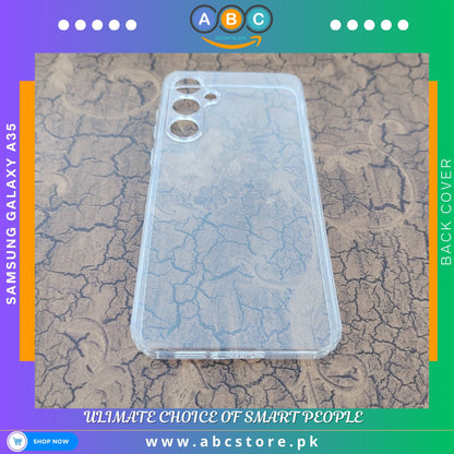 Samsung Galaxy A35 Case, Soft TPU Ultra-Clear with Dust Plugs (NO Corner Bumpers) Back Cover