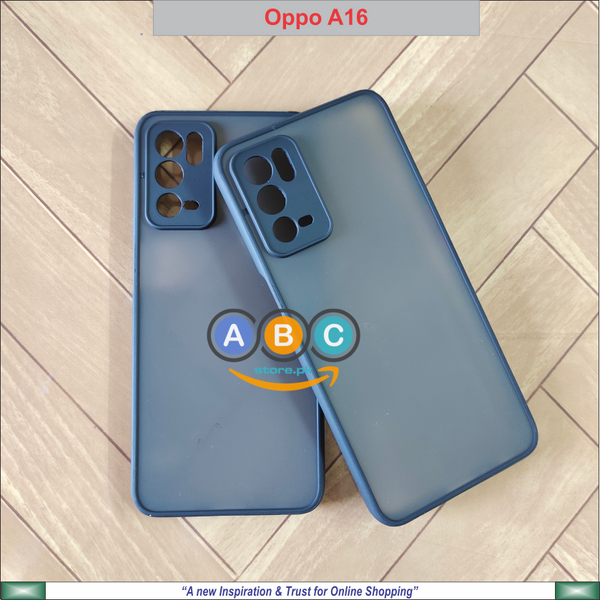 Oppo A16 Case, Smoke Matte Shock Proof Lens Protective Back Cover