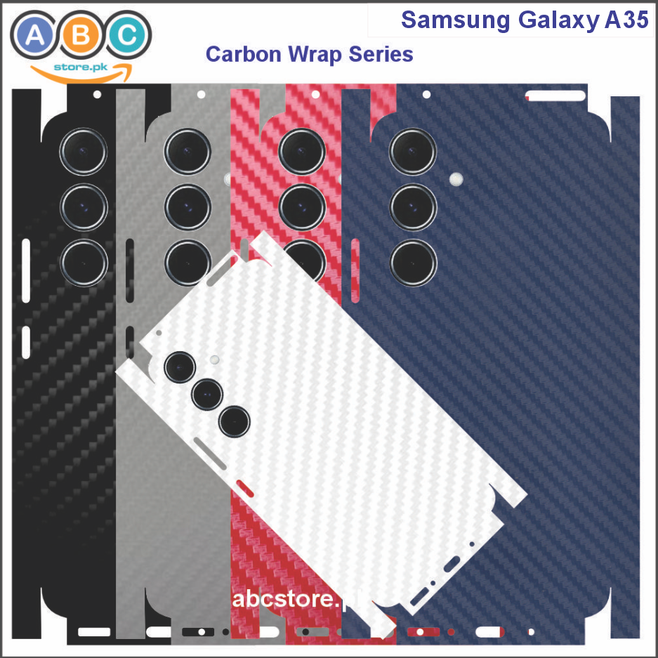Samsung Galaxy A35, Glossy/Matte/Carbon/Leather Textured Full Back Protection Phone Vinyl Wrap