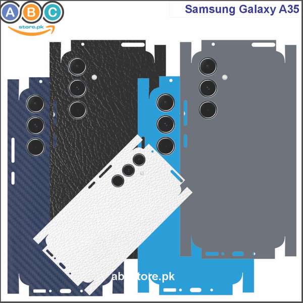 Samsung Galaxy A35, Glossy/Matte/Carbon/Leather Textured Full Back Protection Phone Vinyl Wrap