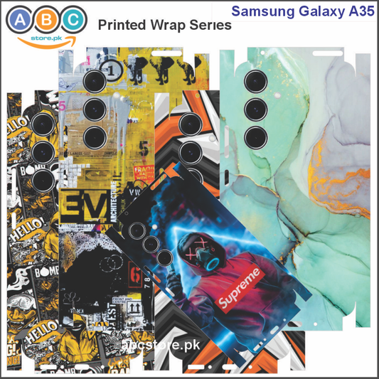 Samsung Galaxy A35, Printed Full Back Protection Phone Vinyl Wrap