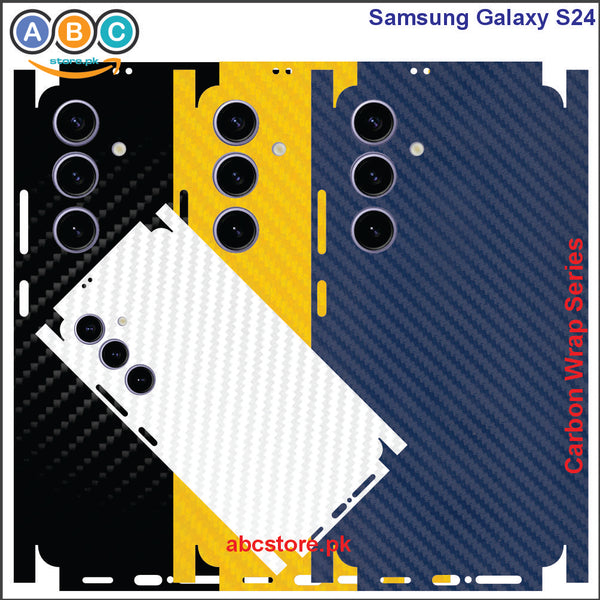 Samsung Galaxy S24, Glossy/Matte/Carbon/Leather Textured Full Back Protection Phone Vinyl Wrap