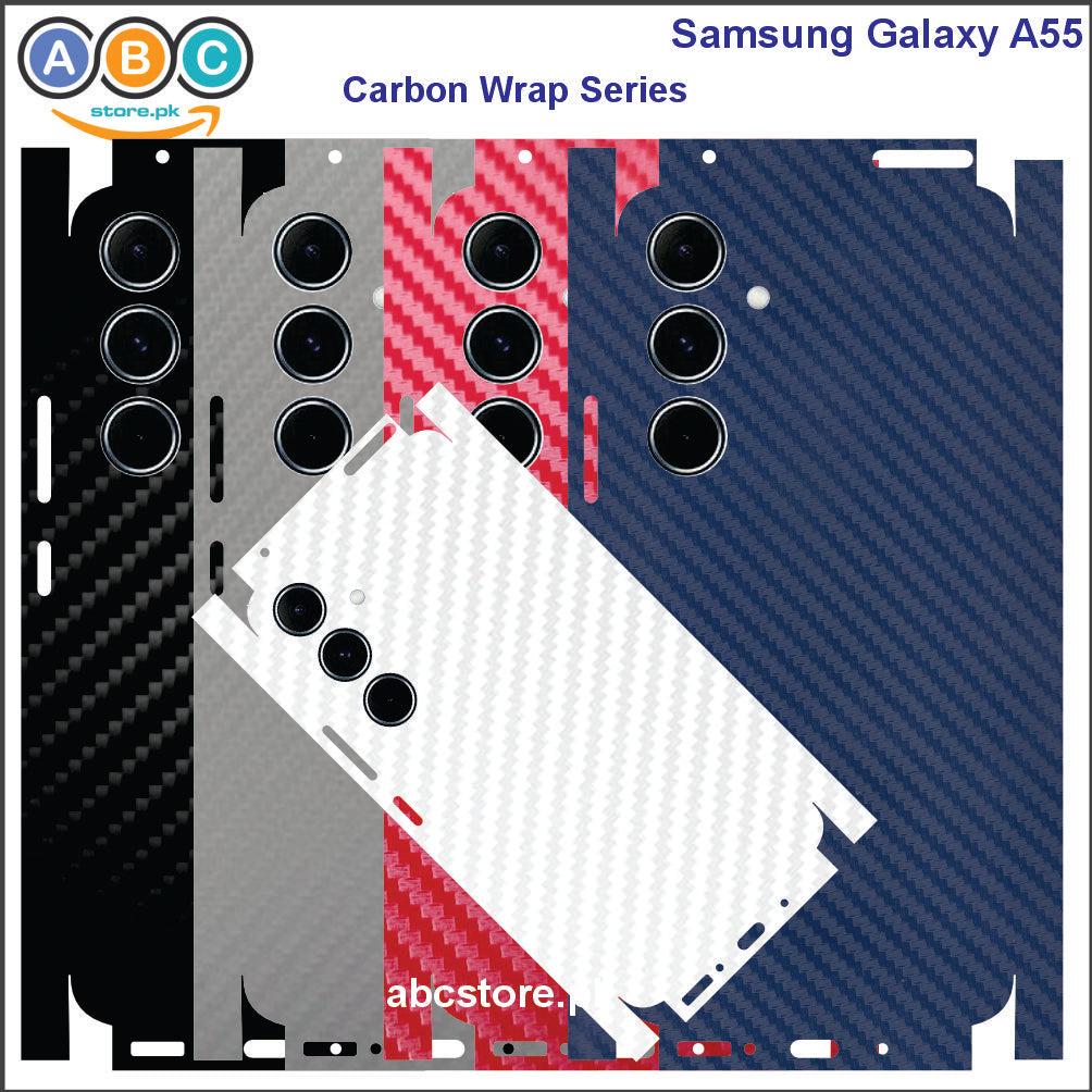 Samsung Galaxy A55, Glossy/Matte/Carbon/Leather Textured Full Back Protection Phone Vinyl Wrap