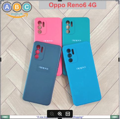 Oppo Reno 6 (4G) Case, Liquid Silicone Official (Oppo Logo) Lens Protective Back Cover