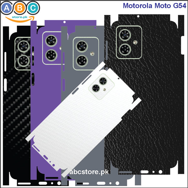 Motorola Moto G54 (5G), Glossy/Matte/Carbon/Leather Textured Full Back Protection Phone Vinyl Wrap