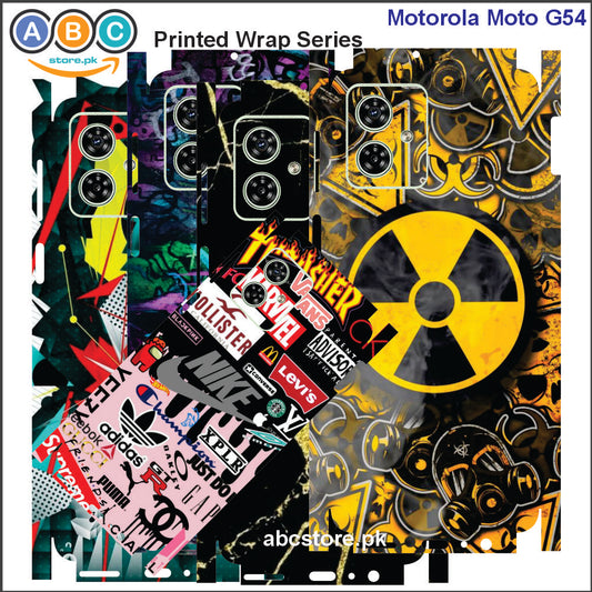 Motorola Moto G54 Printed Full Back Protection Phone Vinyl Wrap